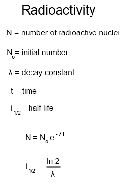 Radioactivity Time Decay Equations